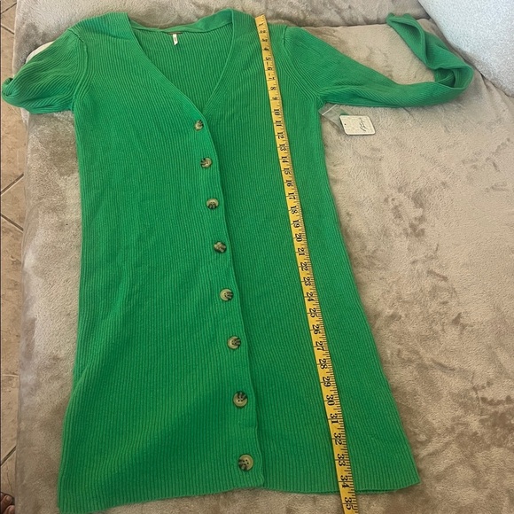 Free People Green Button-Up Knit Dress Size L (NWT) - Picture 10 of 11